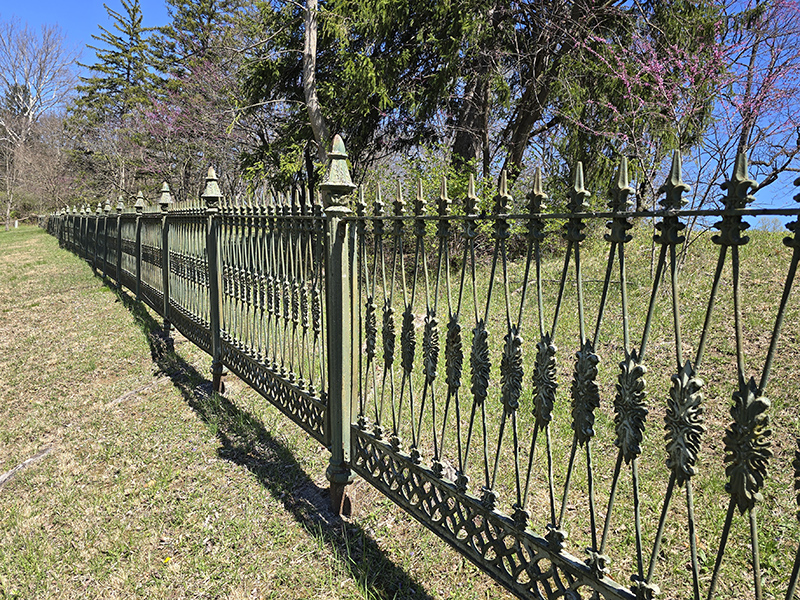 Ornamental fence along College Avenue